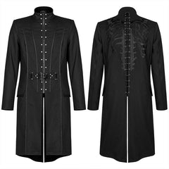 WY-1371XCM Goth handsome medium length embroidered jacket?-??Punk Rave Clothing