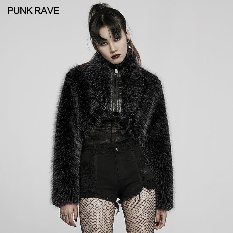 WY-1397ZDF Punk daily faux wool coat?-??Punk Rave Clothing