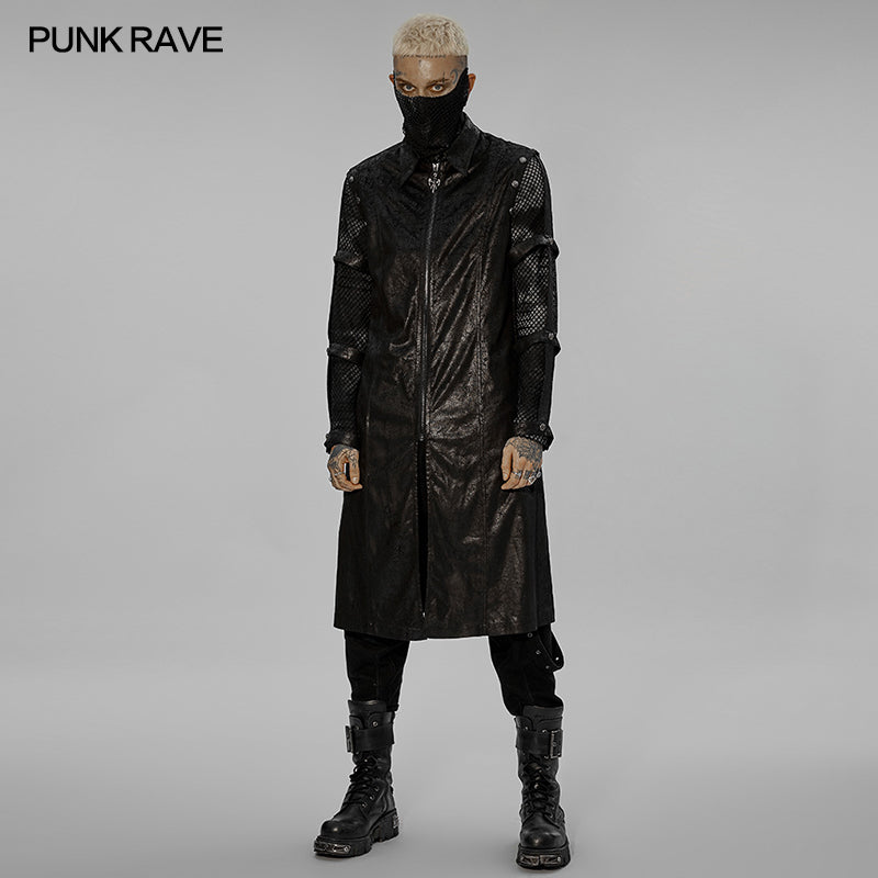 WY-1408XCM Punk personalized hollow out coat?-??Punk Rave Clothing
