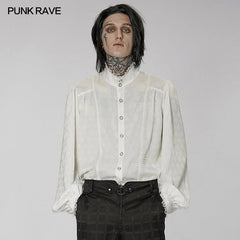 WY-1409CCM Gothic Dragon scale jacquard shirt?-??Punk Rave Clothing