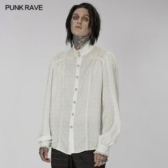 WY-1409CCM Gothic Dragon scale jacquard shirt?-??Punk Rave Clothing