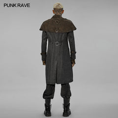 WY-1412XCM Punk Rave Gothic Coat Steampunk Long Trench with Harness Details?-??Punk Rave Clothing