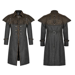 WY-1412XCM Punk Rave Gothic Coat Steampunk Long Trench with Harness Details?-??Punk Rave Clothing