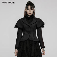 WY-1413EDF Goth faux wool jacket?-??Punk Rave Clothing