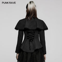 WY-1413EDF Goth faux wool jacket?-??Punk Rave Clothing