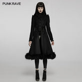 WY-1414ECF Goth gorgeous faux wool long coat?-??Punk Rave Clothing
