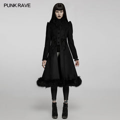 WY-1414ECF Goth gorgeous faux wool long coat?-??Punk Rave Clothing