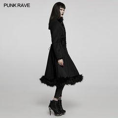 WY-1414ECF Goth gorgeous faux wool long coat?-??Punk Rave Clothing