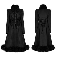 WY-1414ECF Goth gorgeous faux wool long coat?-??Punk Rave Clothing
