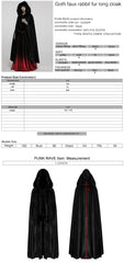 WY-1423DPF Elegant Gothic Faux Fur Hooded Cloak Long Coat?-??Punk Rave Clothing