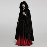 WY-1423DPF Elegant Gothic Faux Fur Hooded Cloak Long Coat?-??Punk Rave Clothing