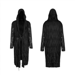WY-1425XCM Dark pleated knitted long coat?-??Punk Rave Clothing