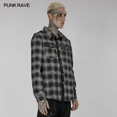 WY-1427CCM Punk Plaid Shirt?-??Punk Rave Clothing