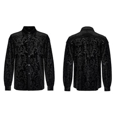 WY-1428CCM Loose Goth Print Shirt?-??Punk Rave Clothing