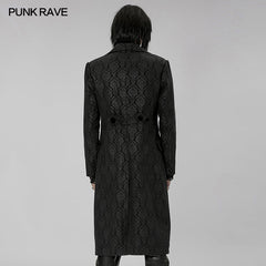 WY-1430XCM Goth print medium length coat?-??Punk Rave Clothing