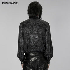 WY-1432CCM Goth simple pullover shirt?-??Punk Rave Clothing