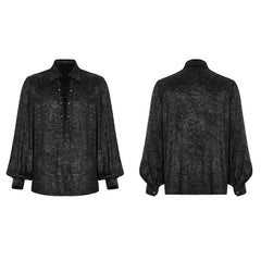 WY-1432CCM Goth simple pullover shirt?-??Punk Rave Clothing