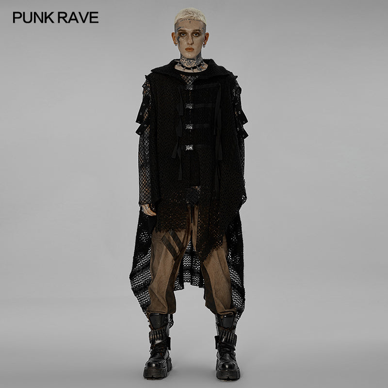 WY-1437ZCM Post-apocalyptic style knitted vest?-??Punk Rave Clothing