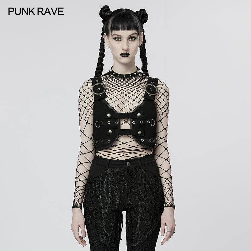 WY-1438MJF Punk personalized small vest?-??Punk Rave Clothing
