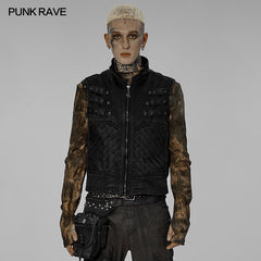 WY-1439DQM Post-apocalyptic style distressed vest?-??Punk Rave Clothing