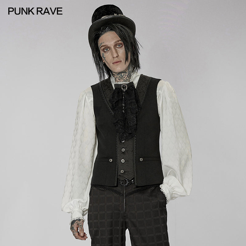 WY-1443MJM Gothic patchwork vest?-??Punk Rave Clothing