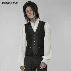 WY-1443MJM Gothic patchwork vest?-??Punk Rave Clothing