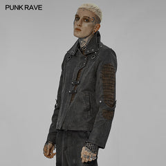 WY-1445XCM Post-apocalyptic style short jacket?-??Punk Rave Clothing