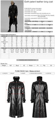 WY-1447DQM Gothic Patent Leather Long Coat With High Collar Style?-??Punk Rave Clothing
