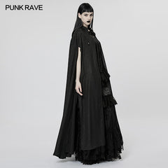 WY-1454DPF Punk Rave Gothic Coat Black Victorian Long Cape with Hood?-??Punk Rave Clothing