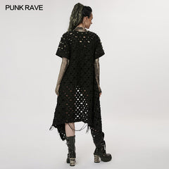 WY-1466MJF The Post-apocalyptic style hollow out cardigan?-??Punk Rave Clothing