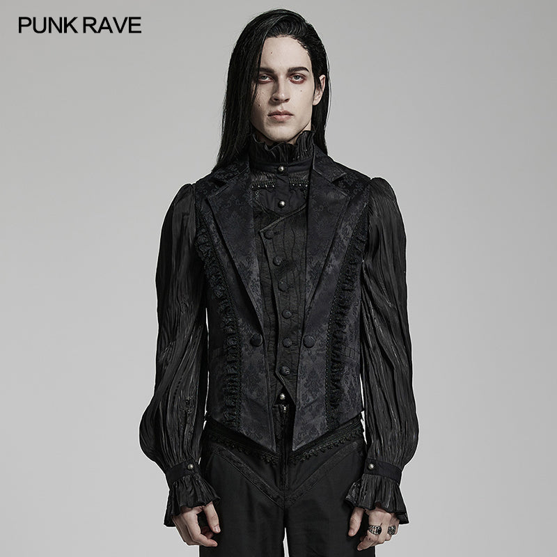 WY-1469MJM Goth Lapel Waistcoat?-??Punk Rave Clothing