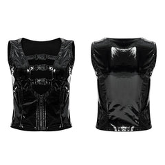 WY-1470PDF Punk sexy patent leather vest?-??Punk Rave Clothing