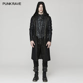 WY-1471XCM Punk distressed hooded hollow long coat?-??Punk Rave Clothing