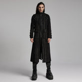 WY-1487XCM Gothic Long Punk Coat with Rivet Shoulder Details?-??Punk Rave Clothing