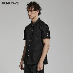 WY-1488CDM Punk Man Short Sleeve shirt?-??Punk Rave Clothing