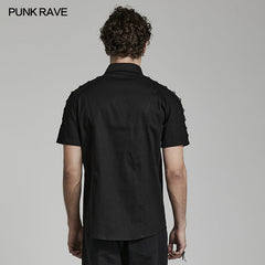 WY-1488CDM Punk Man Short Sleeve shirt?-??Punk Rave Clothing