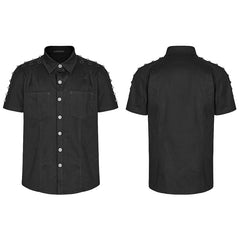 WY-1488CDM Punk Man Short Sleeve shirt?-??Punk Rave Clothing