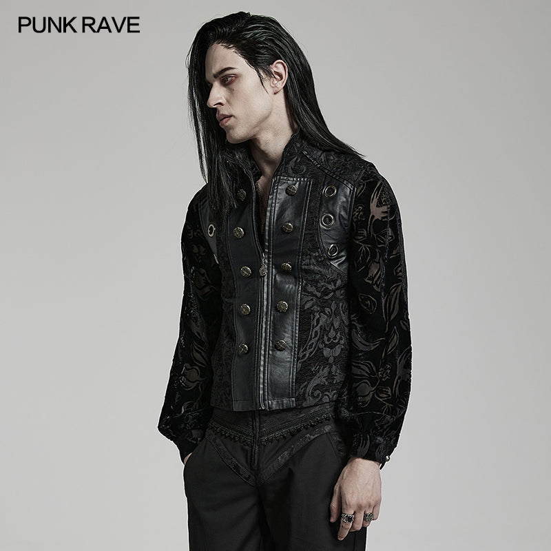WY-1489MJM Goth ornate waistcoat?-??Punk Rave Clothing