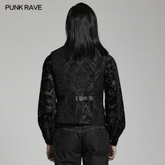 WY-1489MJM Goth ornate waistcoat?-??Punk Rave Clothing