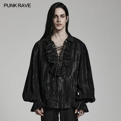 WY-1497CCM Goth tie-dyed jacquard shirt?-??Punk Rave Clothing