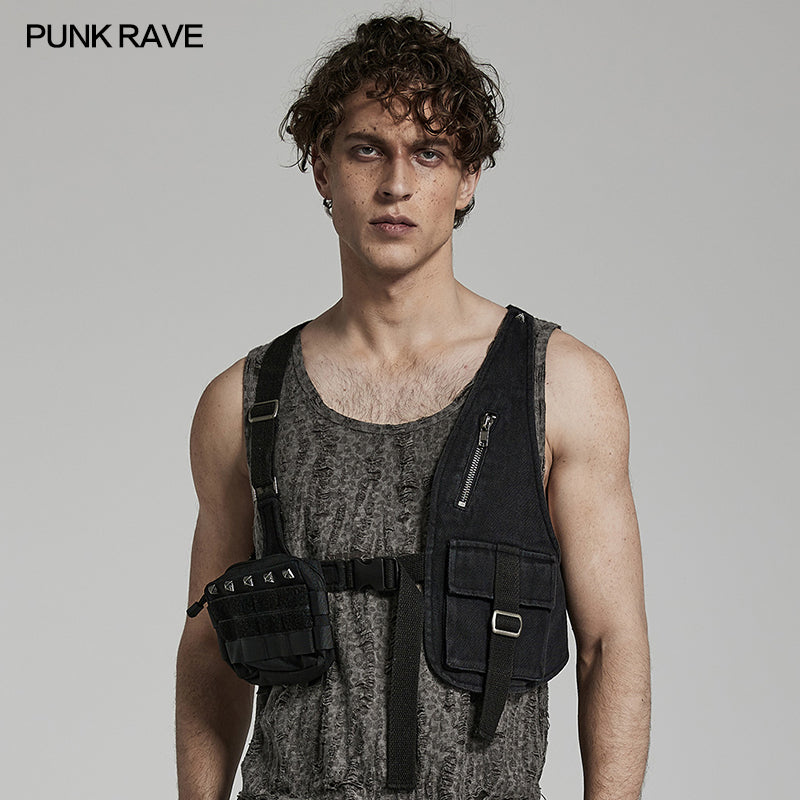 WY-1517MJM Doomsday punk vest bag?-??Punk Rave Clothing