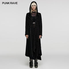 WY-1521XCF Asymmetric hooded cardigan jacket?-??Punk Rave Clothing
