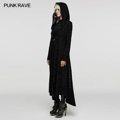 WY-1521XCF Asymmetric hooded cardigan jacket?-??Punk Rave Clothing