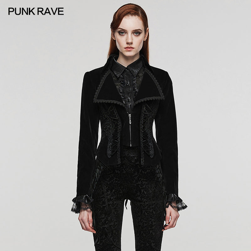 WY-1535DQF Gothic Fake two-piece jacket?-??Punk Rave Clothing