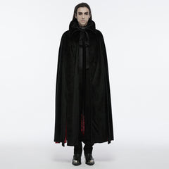 WY-1542DPM Elegant Gothic Cloak Hooded Black Red Lining??????????????????????????¡ì?????????????? Sophisticated Style?-??Punk Rave Clothing
