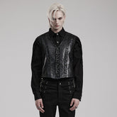 WY-1543MJM Mystic Gothic Embossed Vest with Intricate Baroque Design?-??Punk Rave Clothing