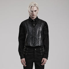 WY-1543MJM Mystic Gothic Embossed Vest with Intricate Baroque Design?-??Punk Rave Clothing