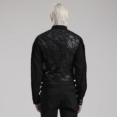 WY-1543MJM Mystic Gothic Embossed Vest with Intricate Baroque Design?-??Punk Rave Clothing