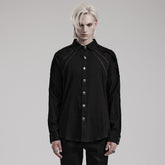 WY-1548CCM Mens Gothic Shirt Button-Up black Long Sleeve Cotton Fashion?-??Punk Rave Clothing