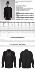 WY-1552CCM Gothic Punk Studded Long Sleeve Shirt with Button Embellishments?-??Punk Rave Clothing